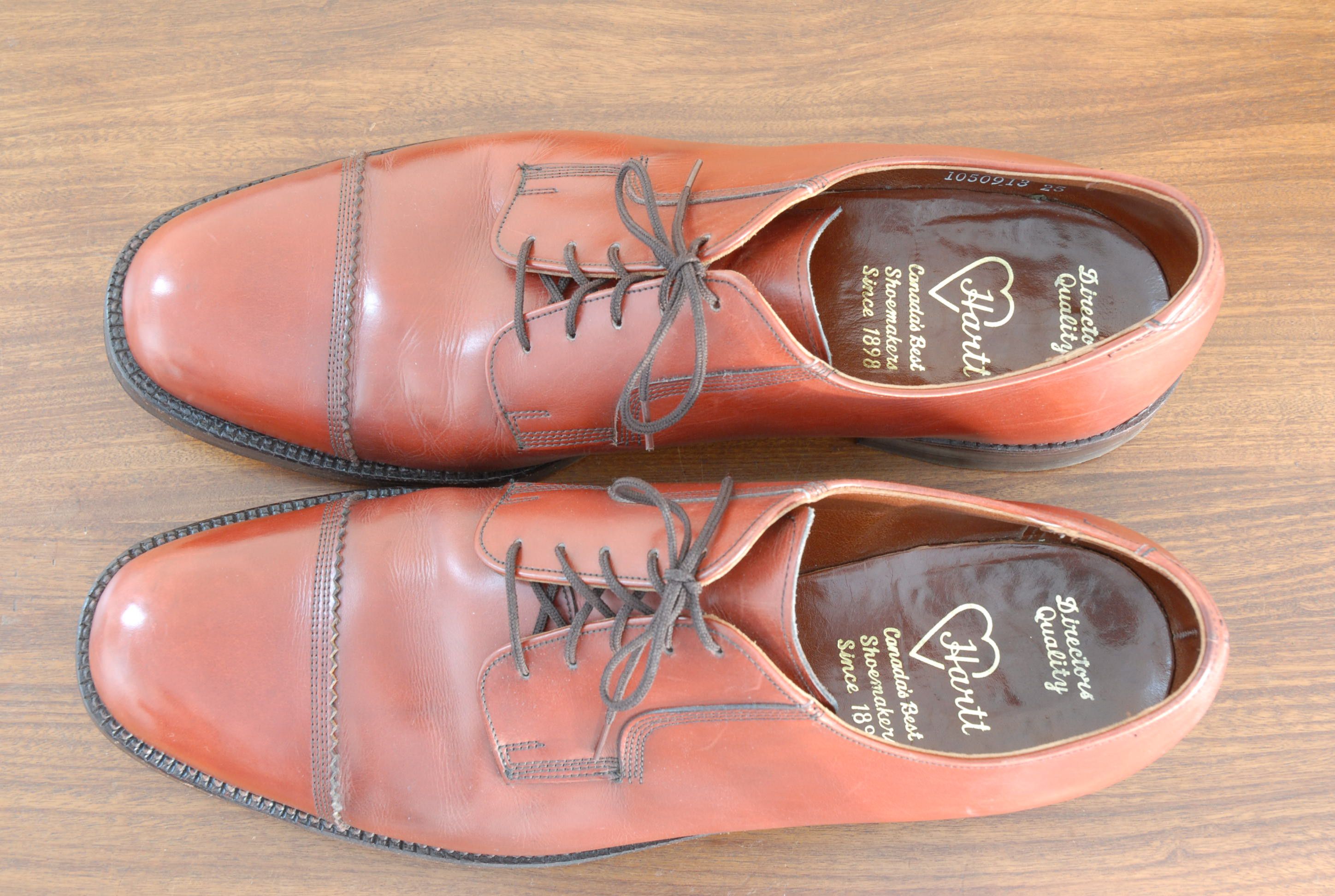 Vintage Hartt Director's Quality chestnut captoe 12E wide Size US 12 / EU 45 - 8 Thumbnail