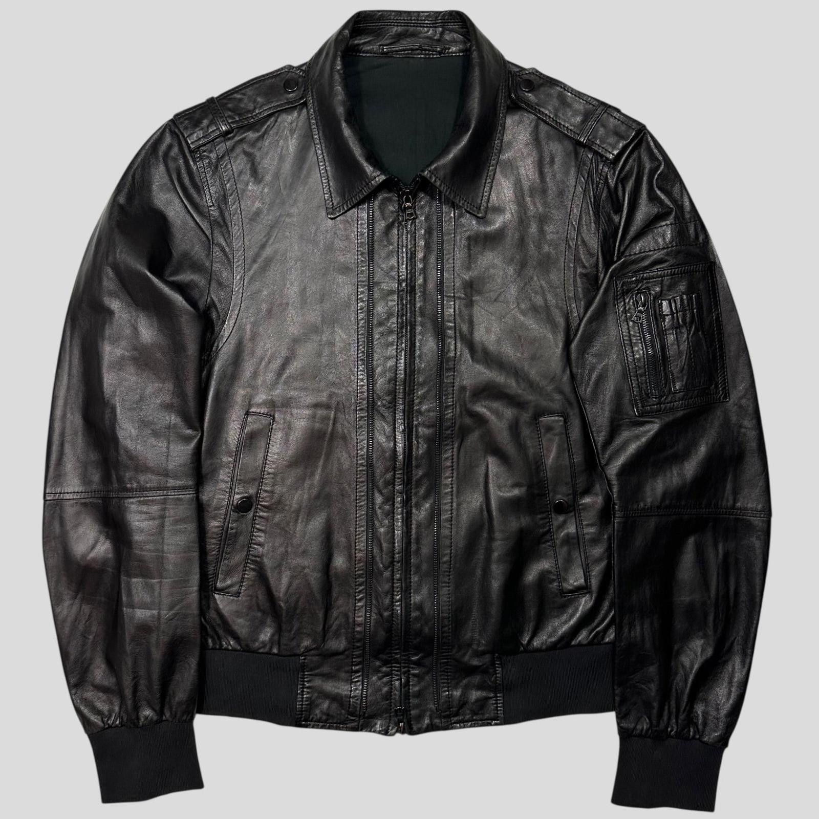 Neil Barrett Neil Barrett 00’s Multi Zip Detailed Leather Flight Jacket M Size US M / EU 48-50 / 2 - 1 Thumbnail
