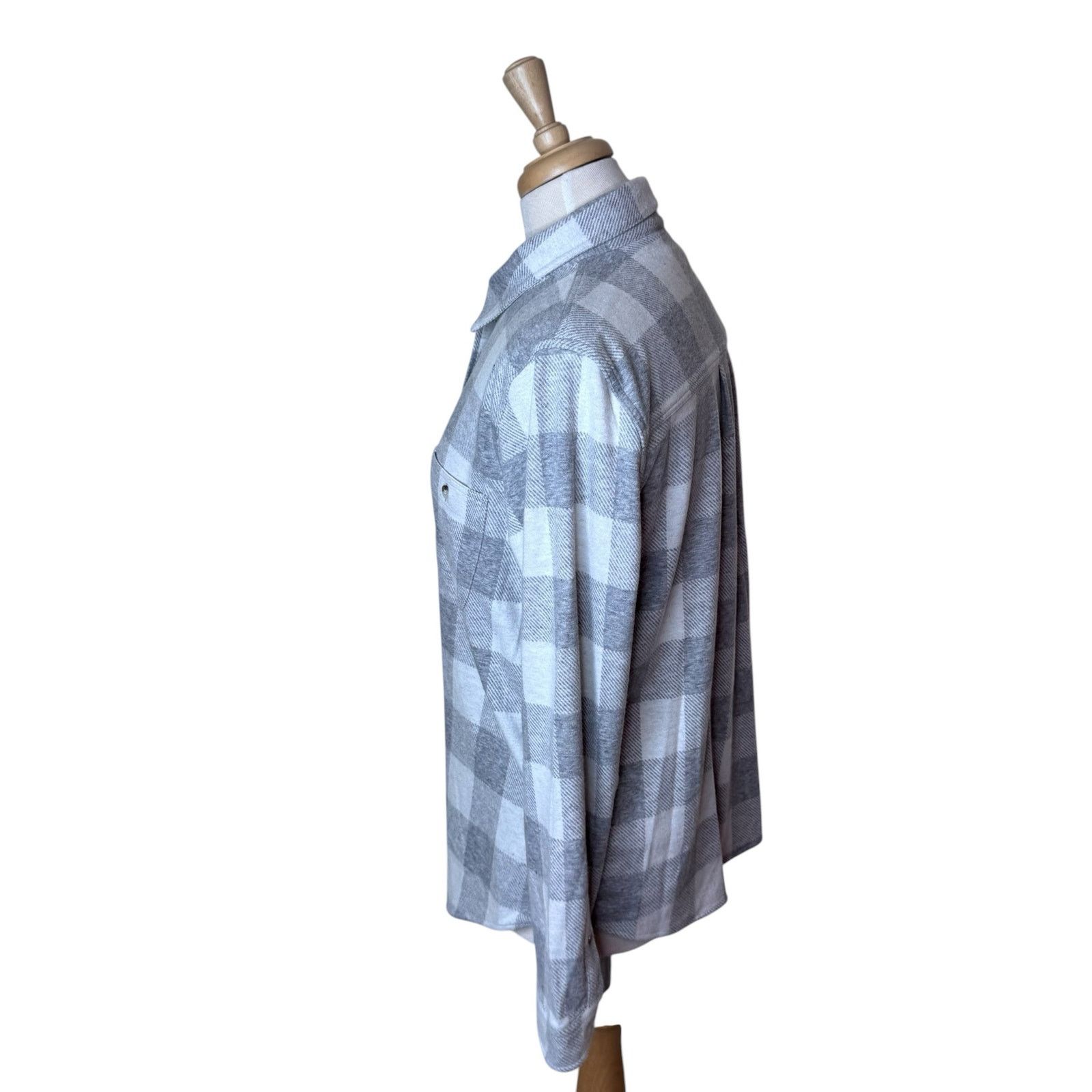 Faherty FAHERTY Legend Sweater Shirt in Gray White Plaid Medium Size M / US 6-8 / IT 42-44 - 4 Thumbnail