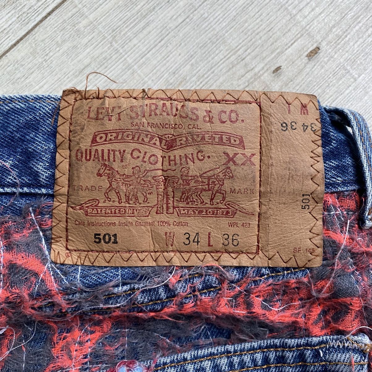 Levi's Reworked Levi’s Bandana Custom Jeans Proleta re Art Size US 34 / EU 50 - 9 Thumbnail