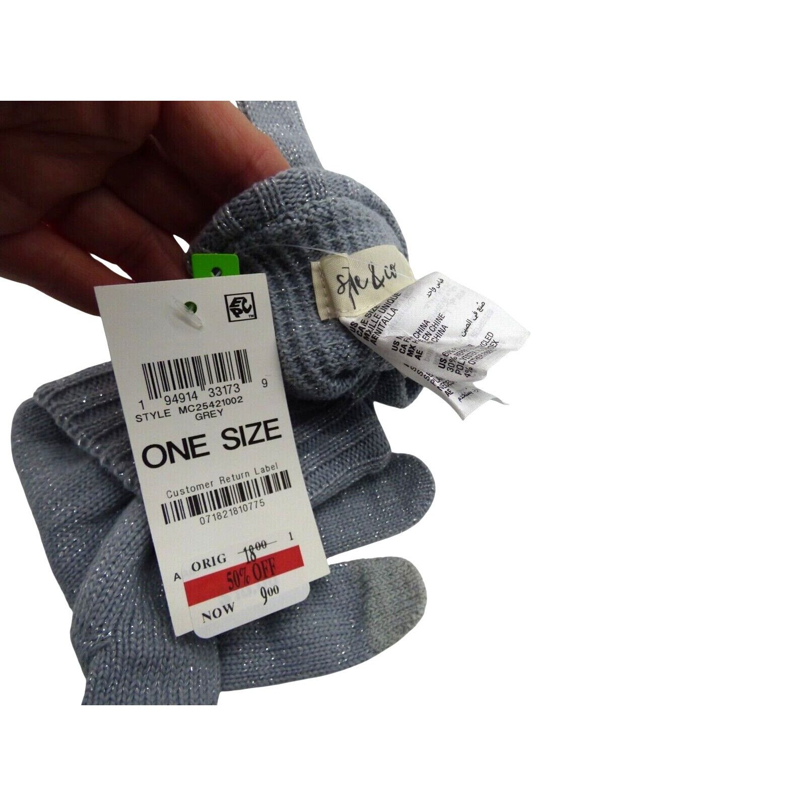 Other Style & Co Women's Solid Shine Cuff Beanie, and Tech-tip Gl Size ONE SIZE - 4 Thumbnail