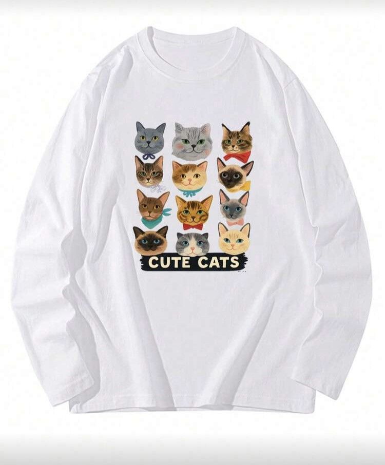 Japanese Brand Cute Cat Long Sleeve T Shirt Size US XL / EU 56 / 4 - 3 Thumbnail