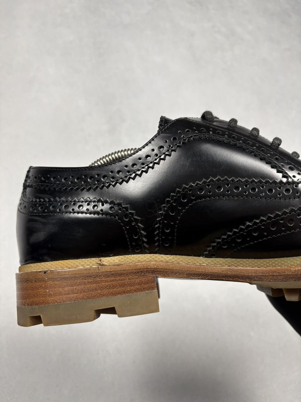 Jil Sander Jil Sander Black Leather Brogue Lug Sole Shoes Size 39 Rare Size US 6 / EU 39 - 11 Thumbnail