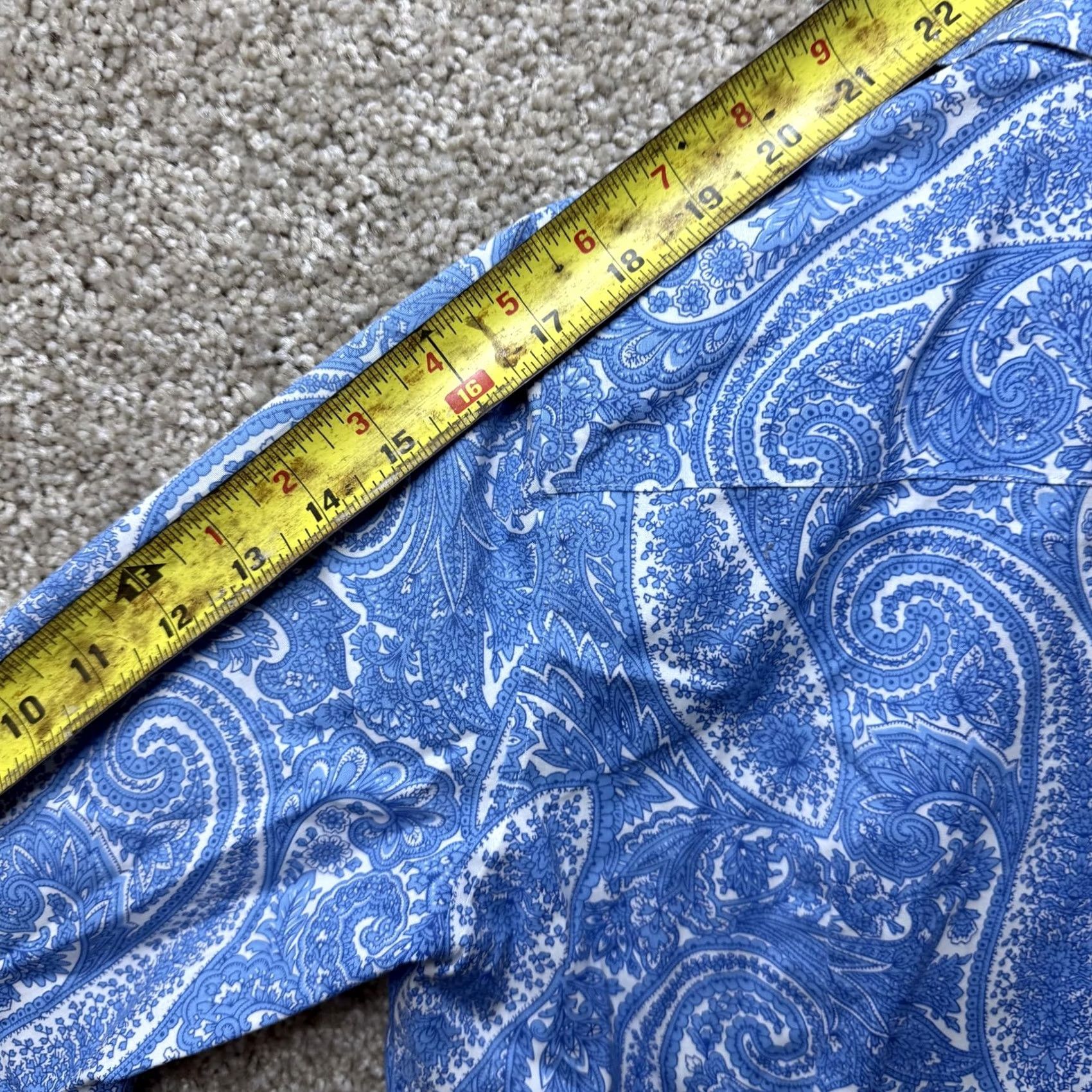 Talbots Talbots Womens 4P Blue Paisley Button Up Shirt Roll Tab 3/4 Sleeve Stretch Top Size S / US 4 / IT 40 - 7 Thumbnail