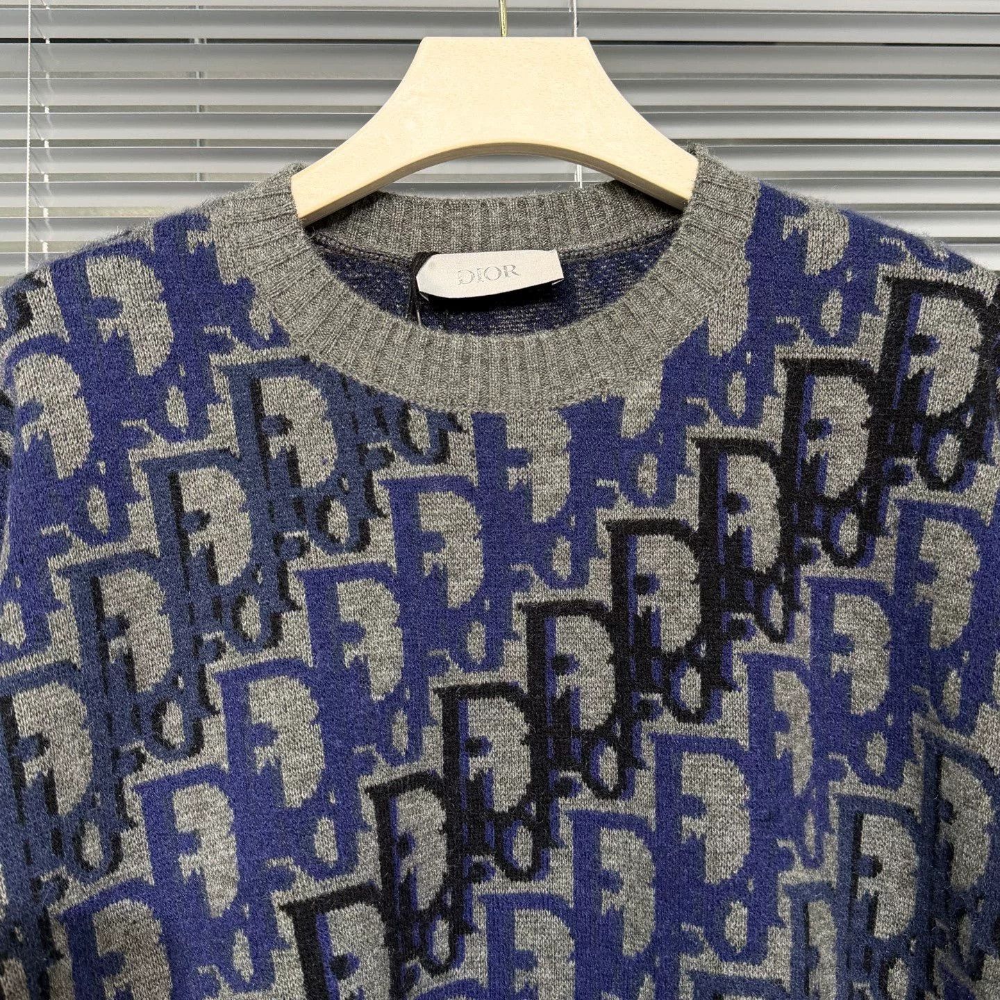 Dior DIOR Oblique Monogram Knit Sweater Blue Size US M / EU 48-50 / 2 - 3 Thumbnail