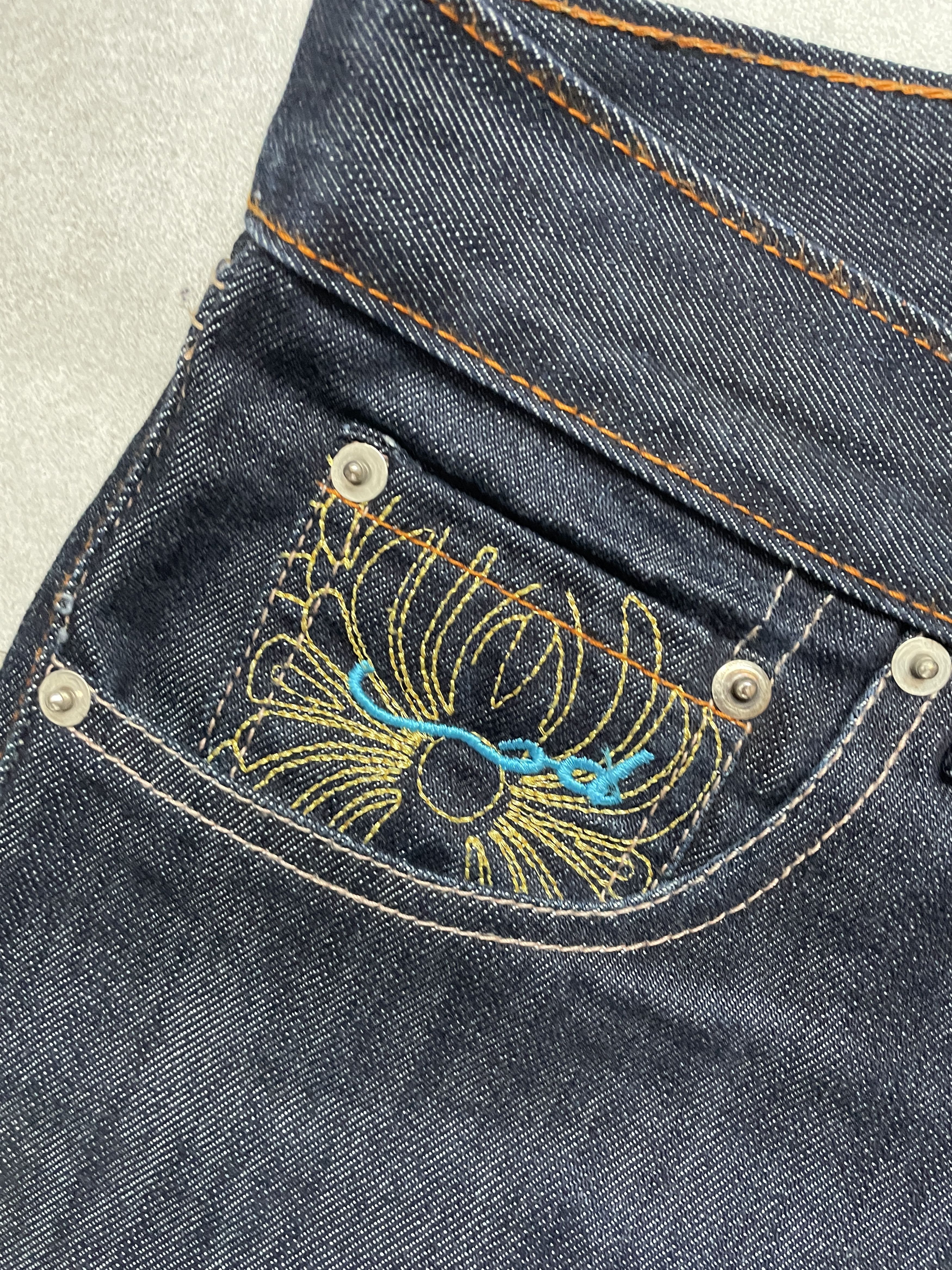 Christian Audigier × Ed Hardy × Swagger ED HARDY CHRISTIAN AUDIGIER STRAIGHT BAGGY DENIM JEANS Size US 32 / EU 48 - 6 Thumbnail