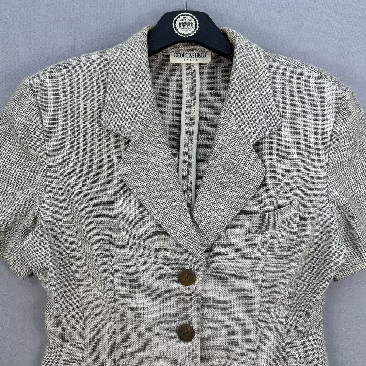George Vintage 90's Georges Rech Paris Women Shortsleeve Blazer Size S / US 4 / IT 40 - 7 Thumbnail