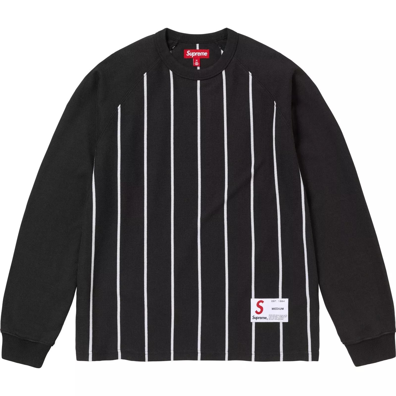Supreme Supreme FW24 Stripe Raglan Longsleeve Top Black Size XXL New Size US XXL / EU 58 / 5 - 6 Thumbnail