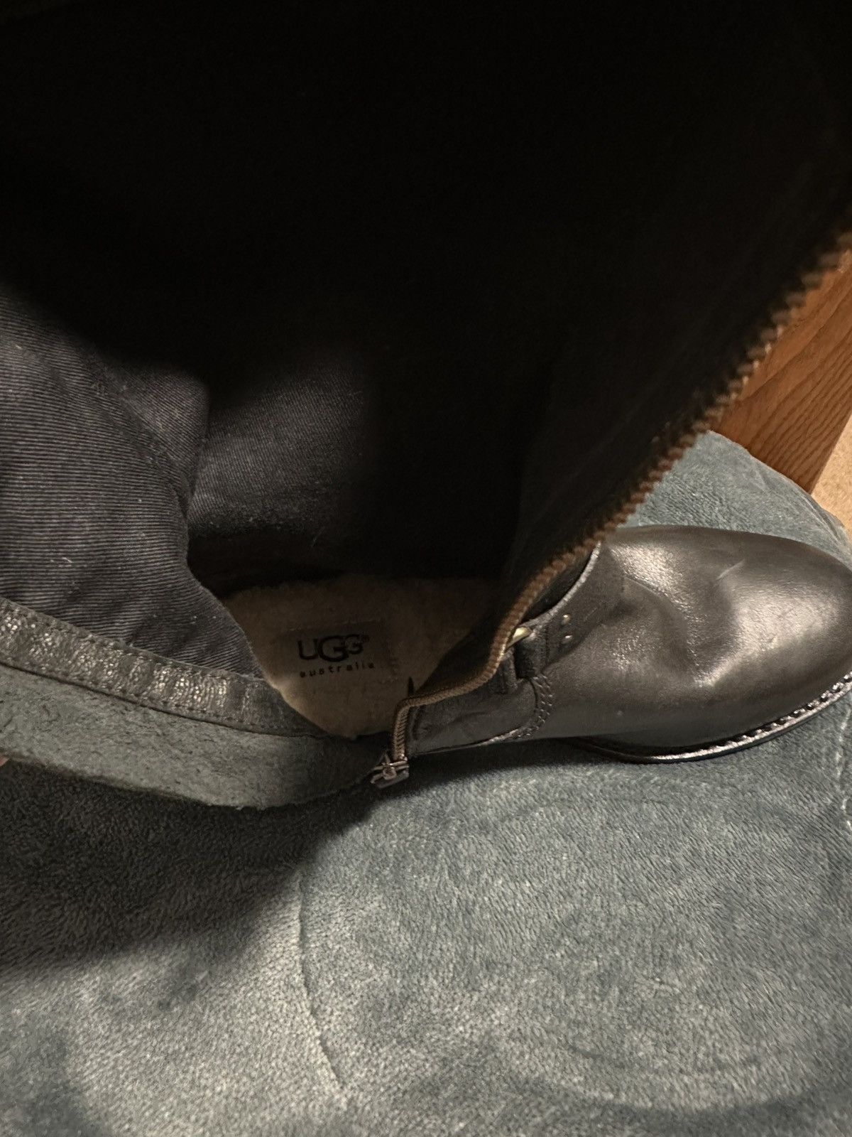 Ugg UGG Australia Damien textured leather tall lodge black boots Size US 6.5 / IT 36.5 - 4 Thumbnail