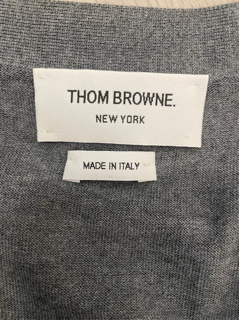 Thom Browne Thom Browne Gray four-striped wool cardigan jacket 2505-Nex Size US M / EU 48-50 / 2 - 5 Thumbnail