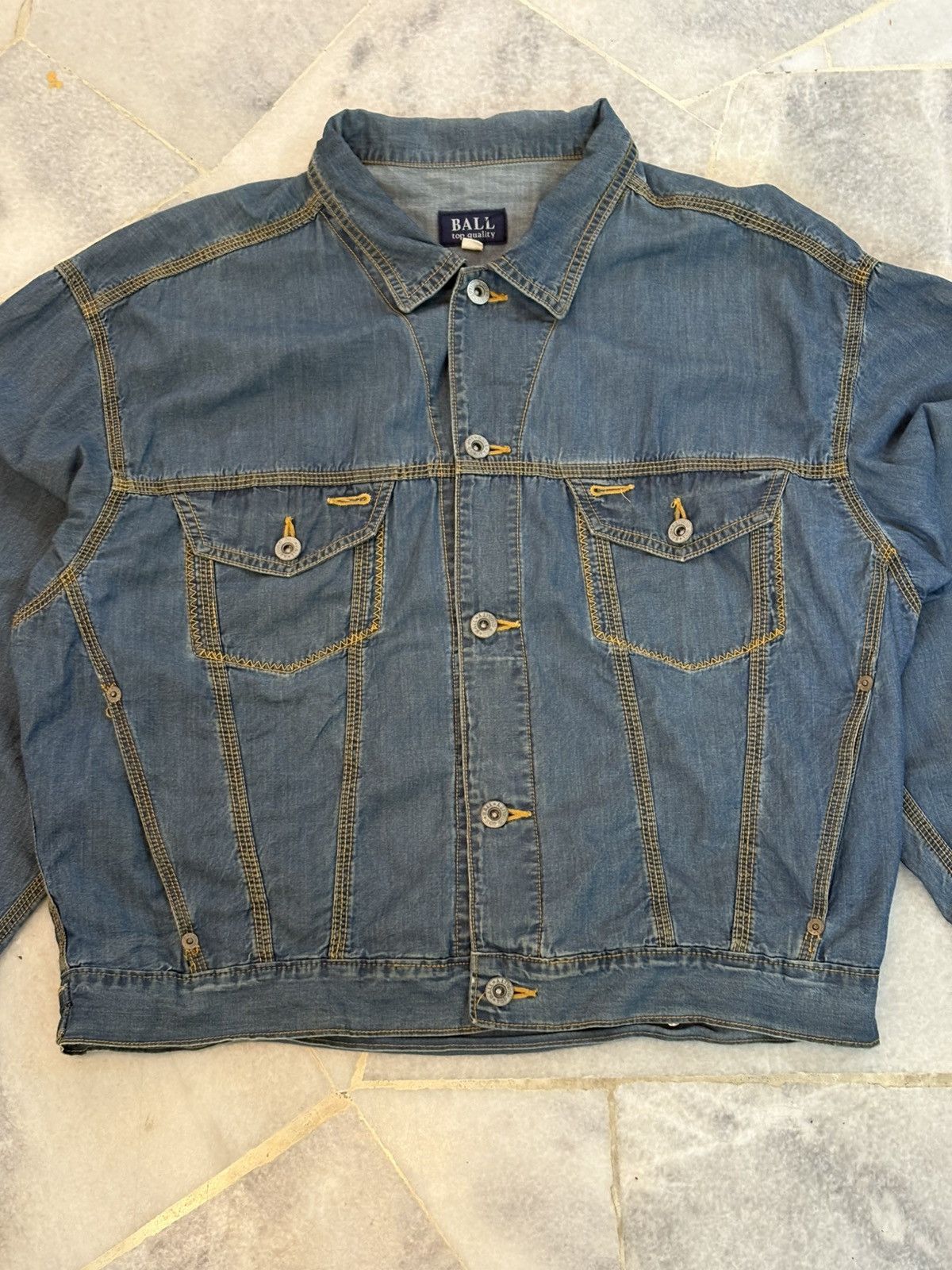 Japanese Brand 90s Ball Denim Jacket Size US M / EU 48-50 / 2 - 3 Thumbnail