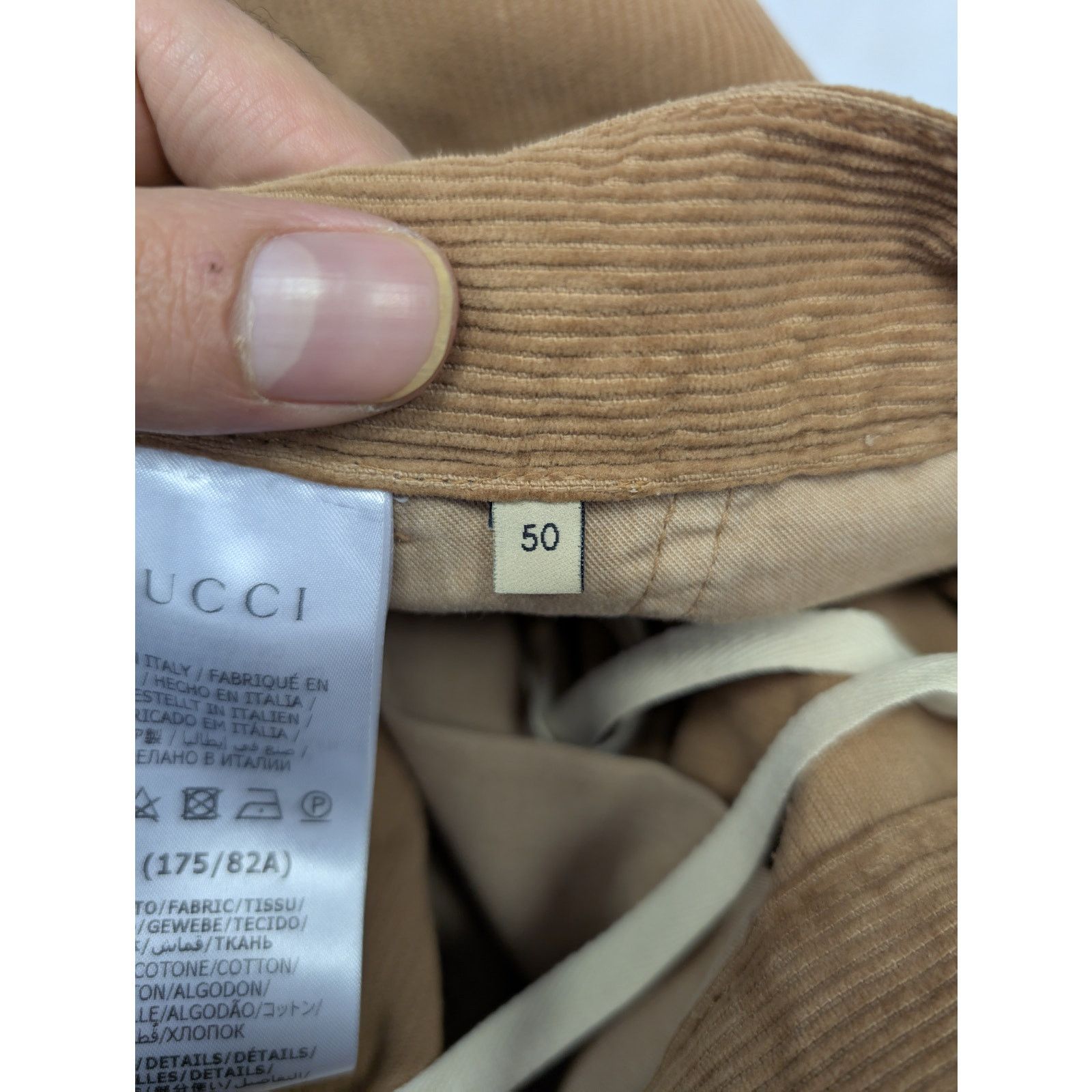 Gucci o1rshd1 Dyed Wash Velvet W/Melton Pant in Vintage Camel Size US 34 / EU 50 - 13 Thumbnail