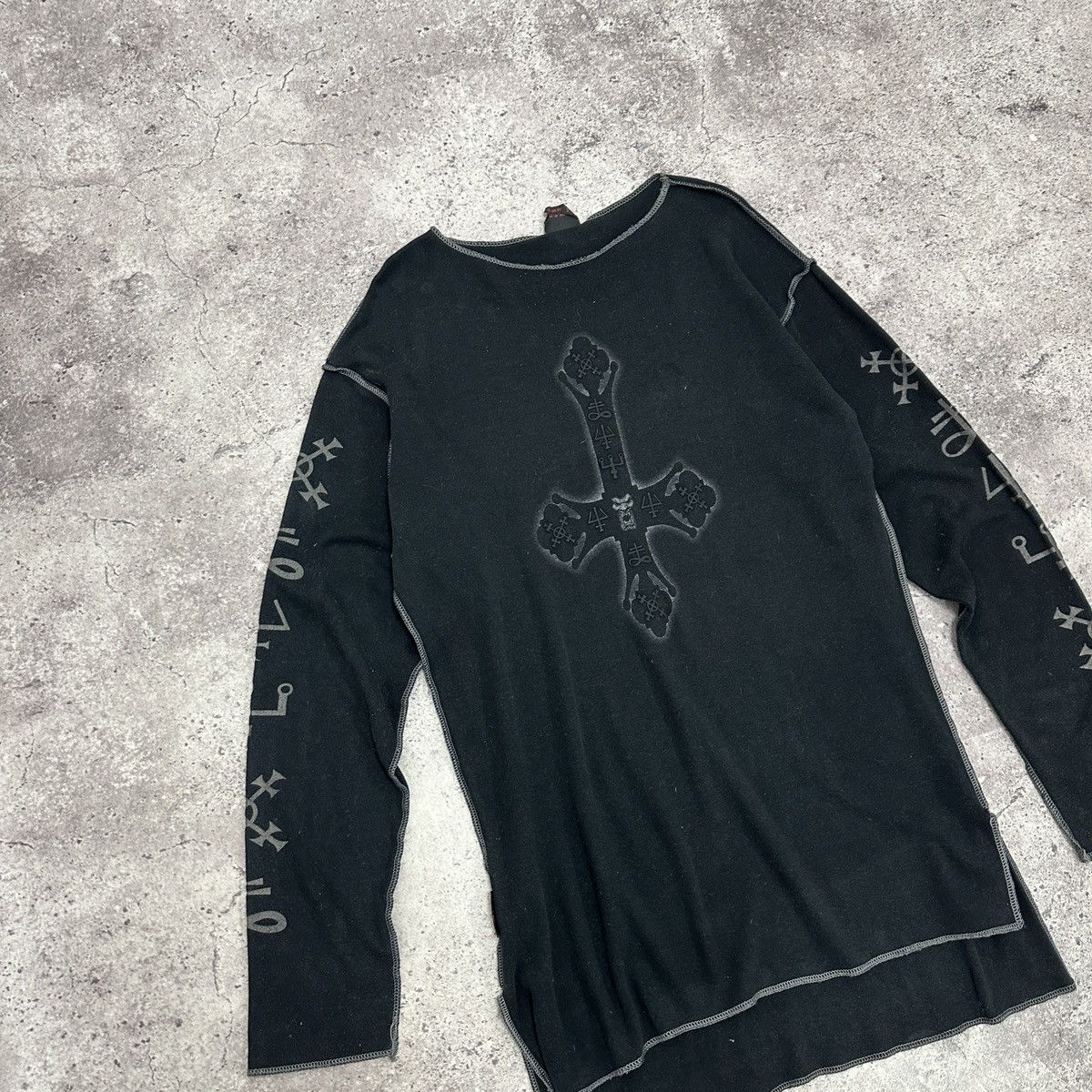 Vintage Vintage 90s Omen clothing Avant Garde long fit longsleev y2k Size US XL / EU 56 / 4 - 3 Thumbnail