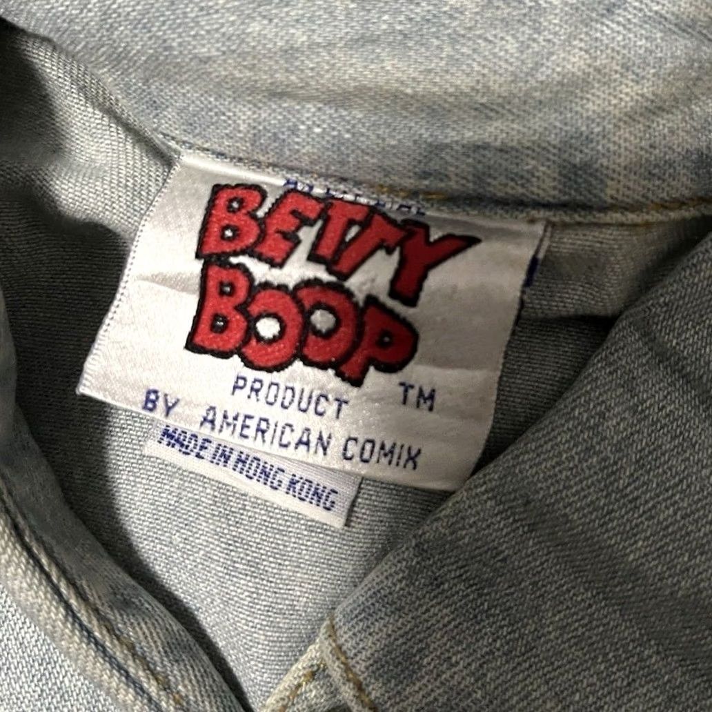 Denime Betty Boop Shirt Blue Solid Long Sleeve Women Size XL Denim Size XL / US 12-14 / IT 48-50 - 7 Thumbnail