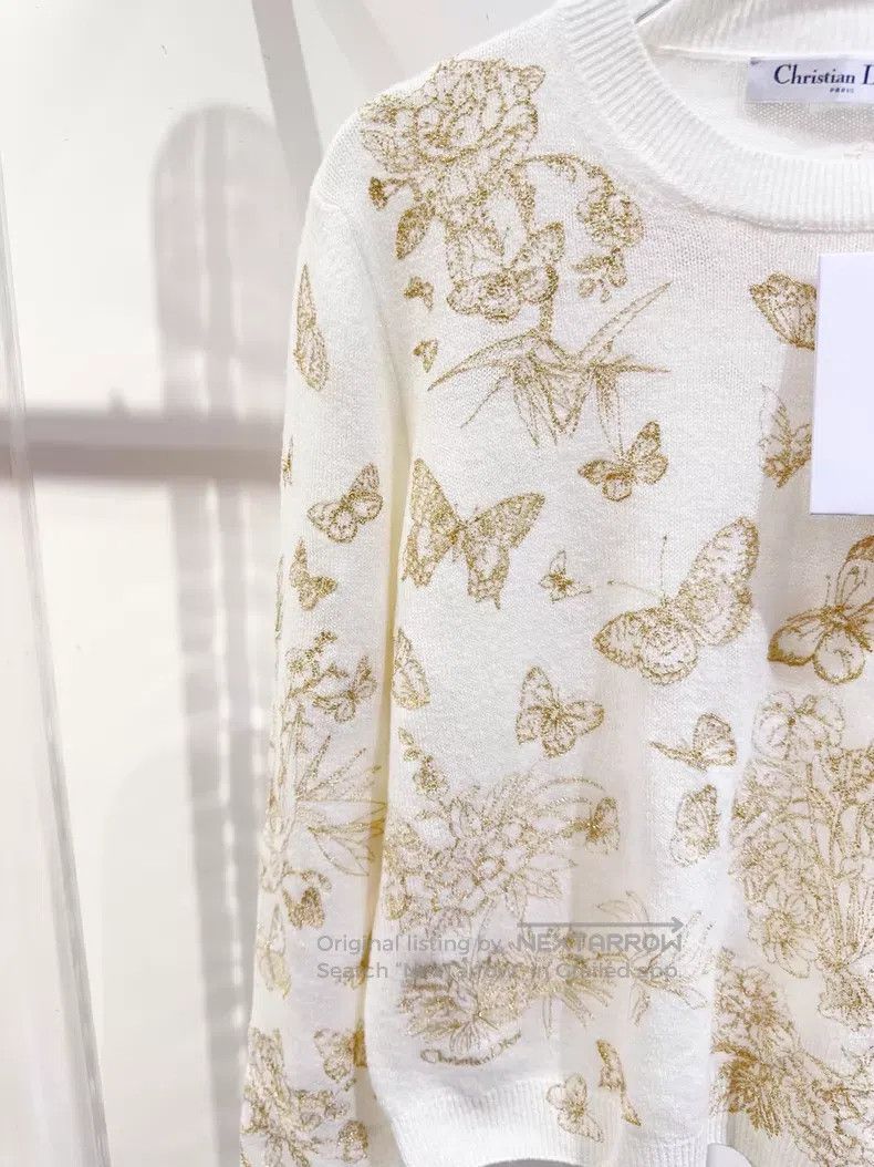 Dior Dior Golden thread butterfly sweater Size S / US 4 / IT 40 - 3 Thumbnail