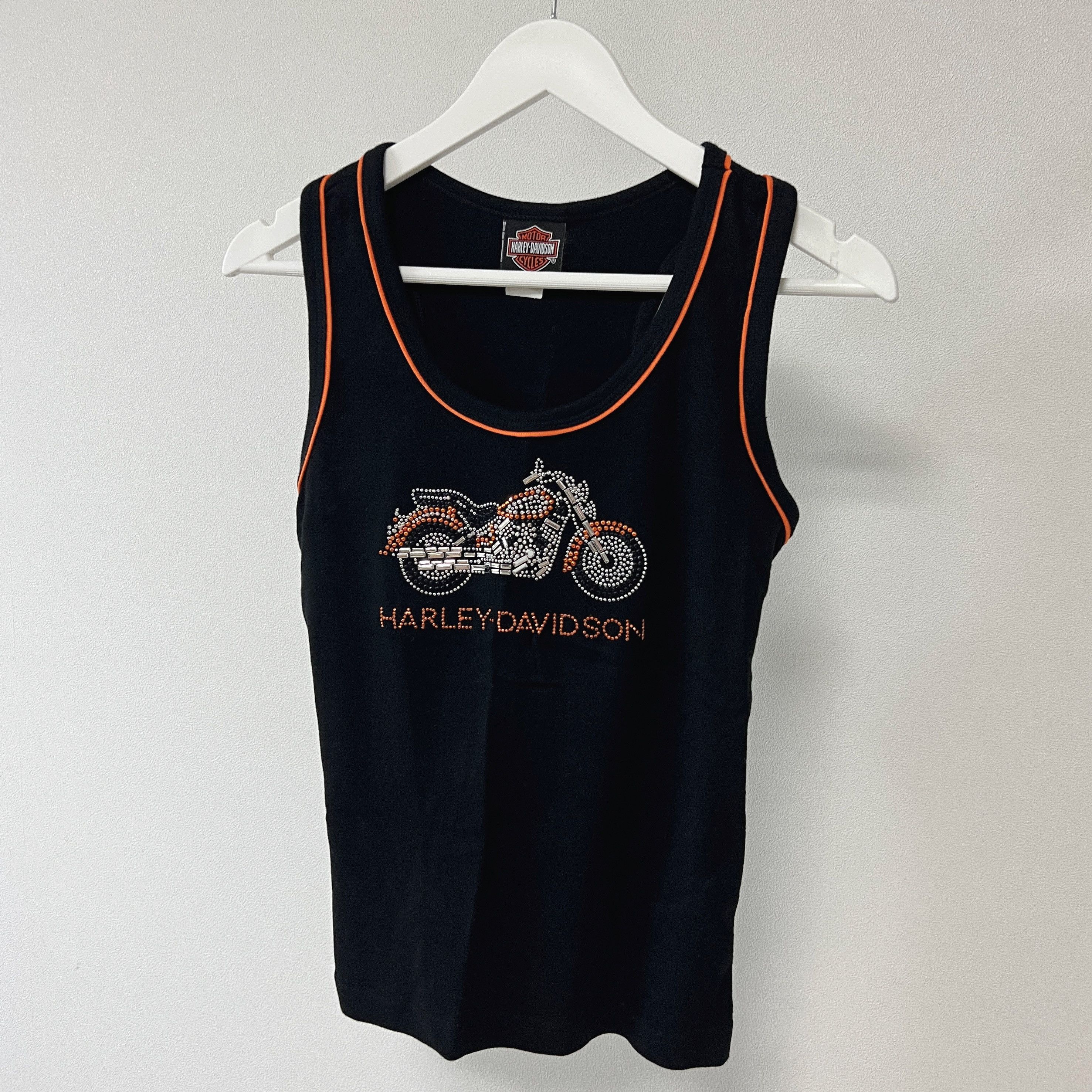 Harley Davidson Harley Davidson y2k Orange Motorcycle Cubic Tank Top Size M / US 6-8 / IT 42-44 - 1 Thumbnail
