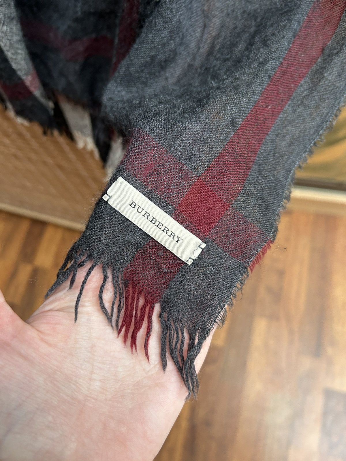 Burberry × Vintage Burberry London Check Cashmere Blend Scarf Size ONE SIZE - 6 Thumbnail