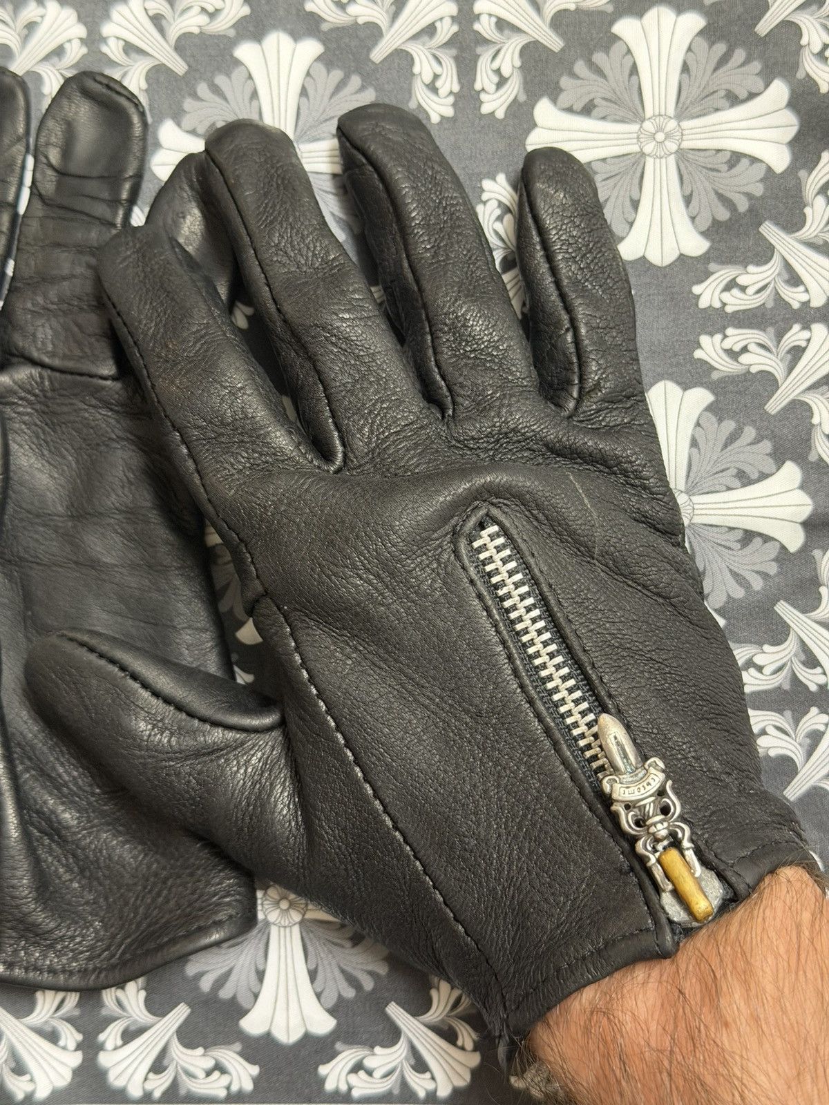 Chrome Hearts Chrome Hearts Leather Dagger Zip Gloves Size ONE SIZE - 6 Thumbnail