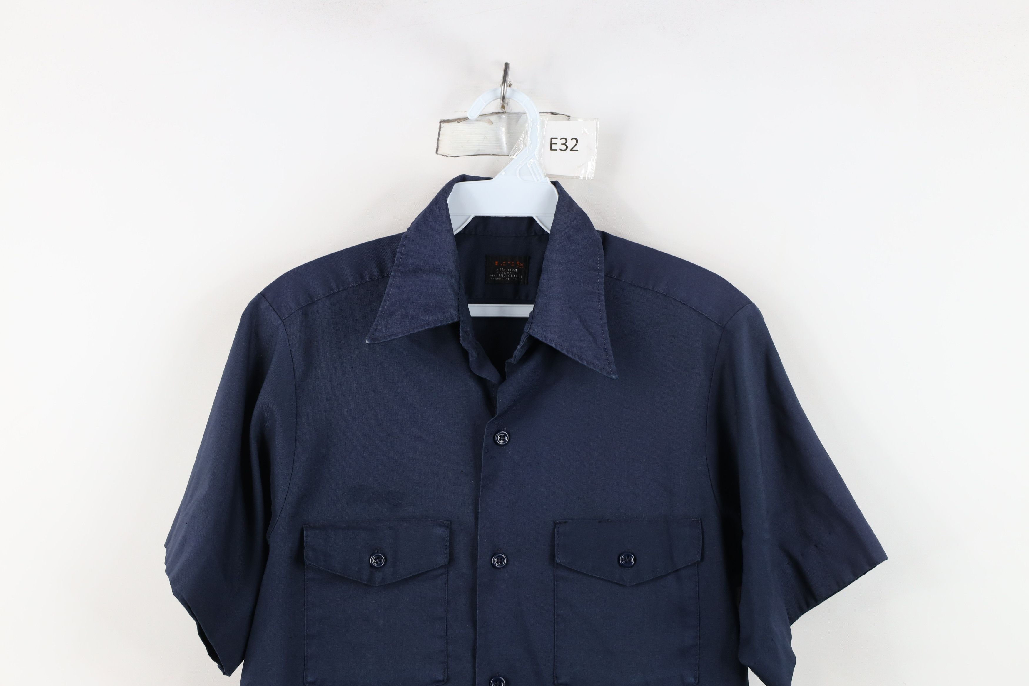 Lee Vintage 70s Lee Workwear Mechanic Button Shirt Blue USA Size US M / EU 48-50 / 2 - 2 Thumbnail
