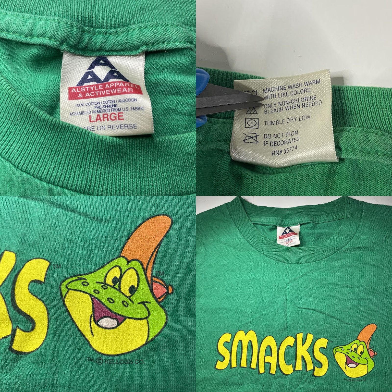 Vintage VINTAGE Kellogg's Cornflakes T-Shirt L White 90s Unisex Adults Short Sleeve Heavyweight 90s Food Animals Frog Distressed Large Mens Womens Boys Girls Size US L / EU 52-54 / 3 - 10 Thumbnail