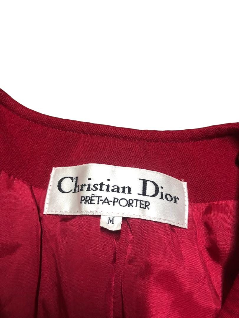 Christian Dior Monsieur Christian Dior PRET-A-PORTER Red Coat Jacket No Collar Size M / US 6-8 / IT 42-44 - 11 Thumbnail