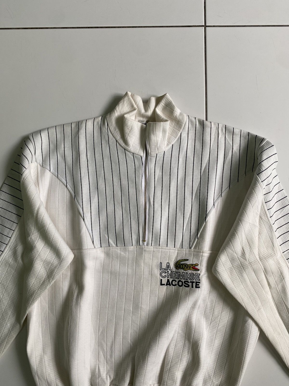 Lacoste × Vintage Vintge Lacoste half zip White Sweaters made in france Size US XL / EU 56 / 4 - 4 Thumbnail