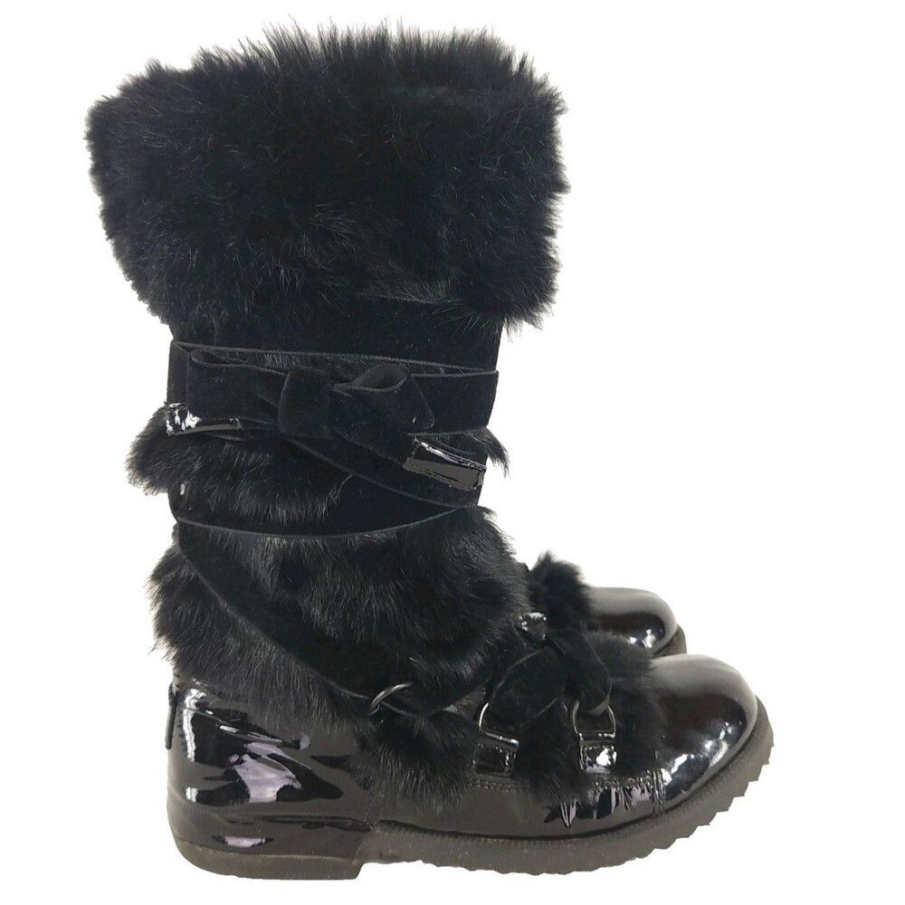 Sonia Rykiel Sonia Rykiel Patent Leather Fur Boots US 7 EU 37 Womens Bla Size US 7 / IT 37 - 5 Thumbnail