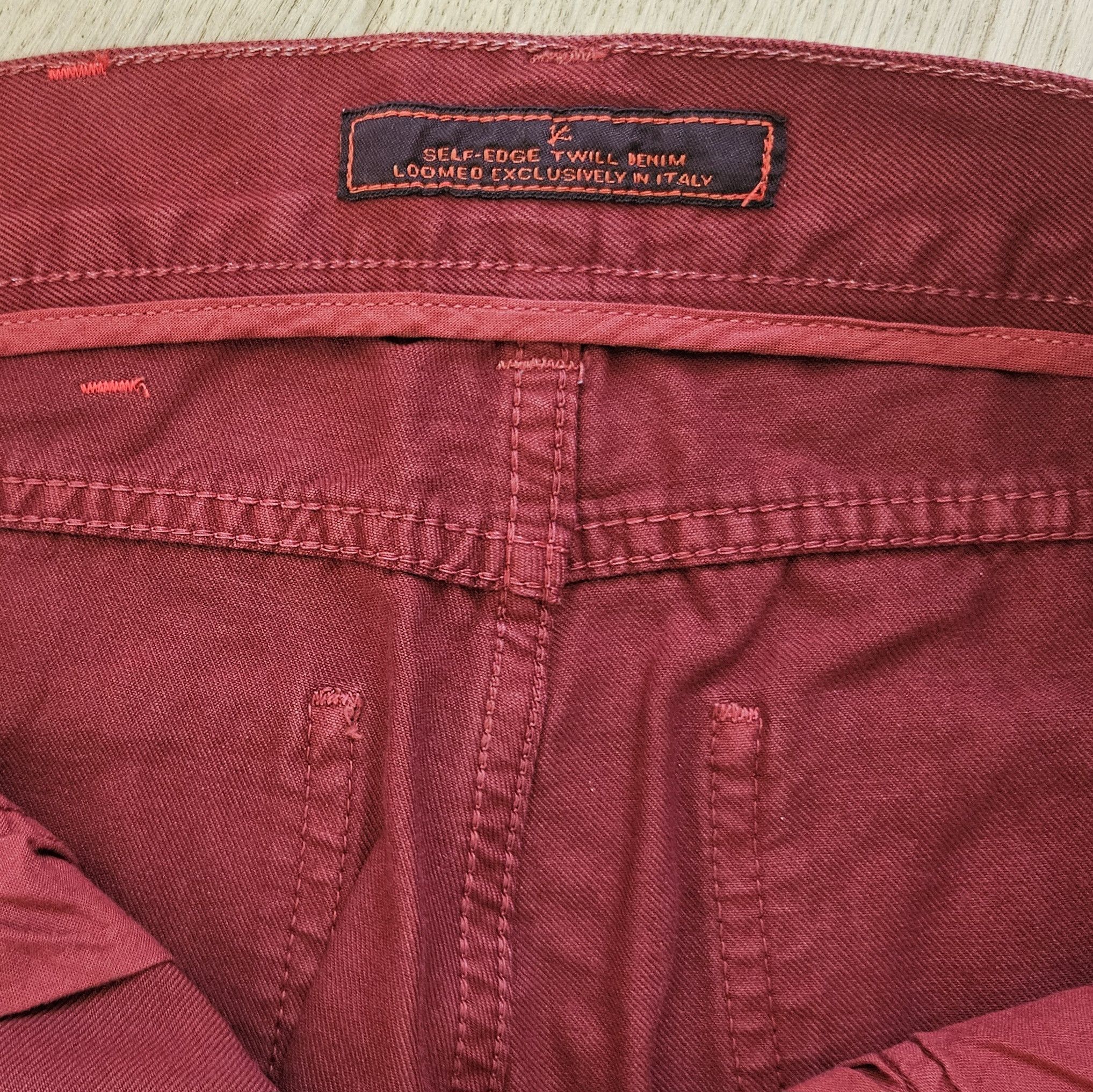 Isaia Isaia Burgundy 5-Pocket Cotton Jeans – Size 32 (48 EU) Size US 32 / EU 48 - 10 Thumbnail