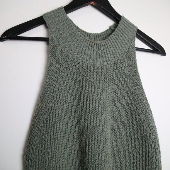 Anthropologie Gentle Fawn High Neck Sleeveless Knitted Sage Green Sweater Size M / US 6-8 / IT 42-44 - 2 Thumbnail