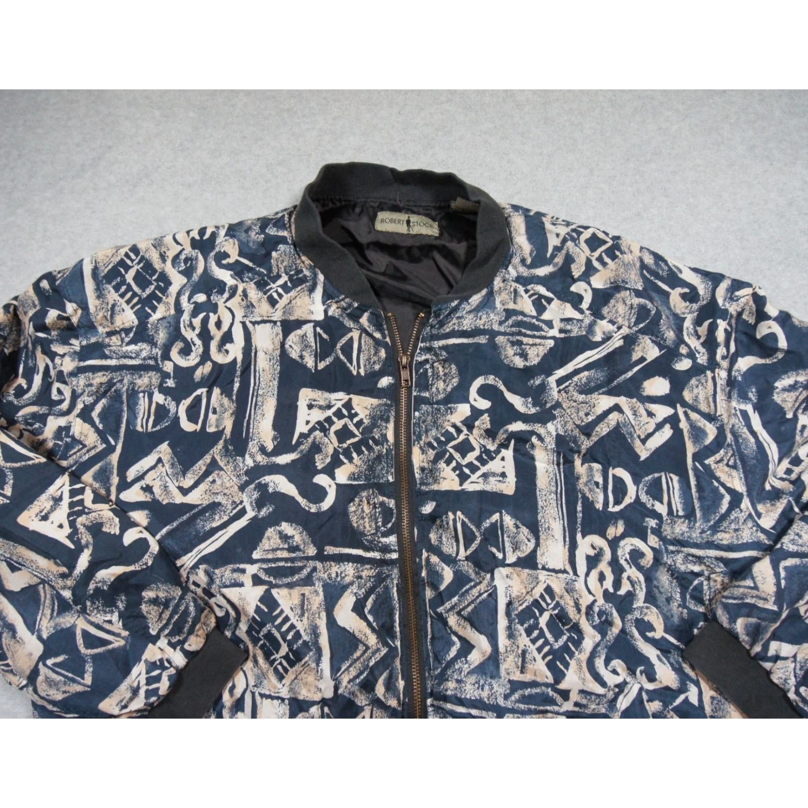 Vintage VINTAGE Robert Stock Jacket Mens Medium Bomber Lightweight Windbreaker Abstract Size US M / EU 48-50 / 2 - 2 Thumbnail