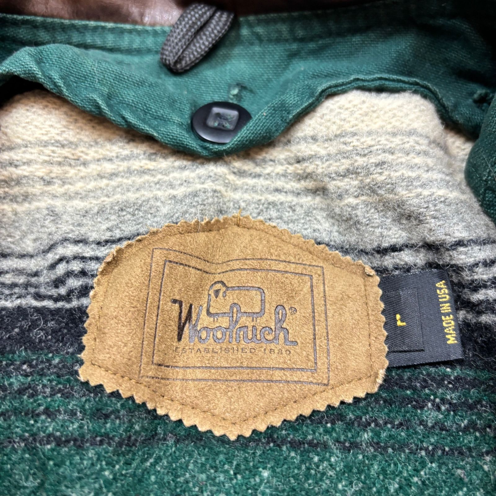 Vintage × Woolrich Woolen Mills Vintage 90s Woolrich Wool Lined Green Barn Jacket Mens L USA Size US L / EU 52-54 / 3 - 5 Thumbnail