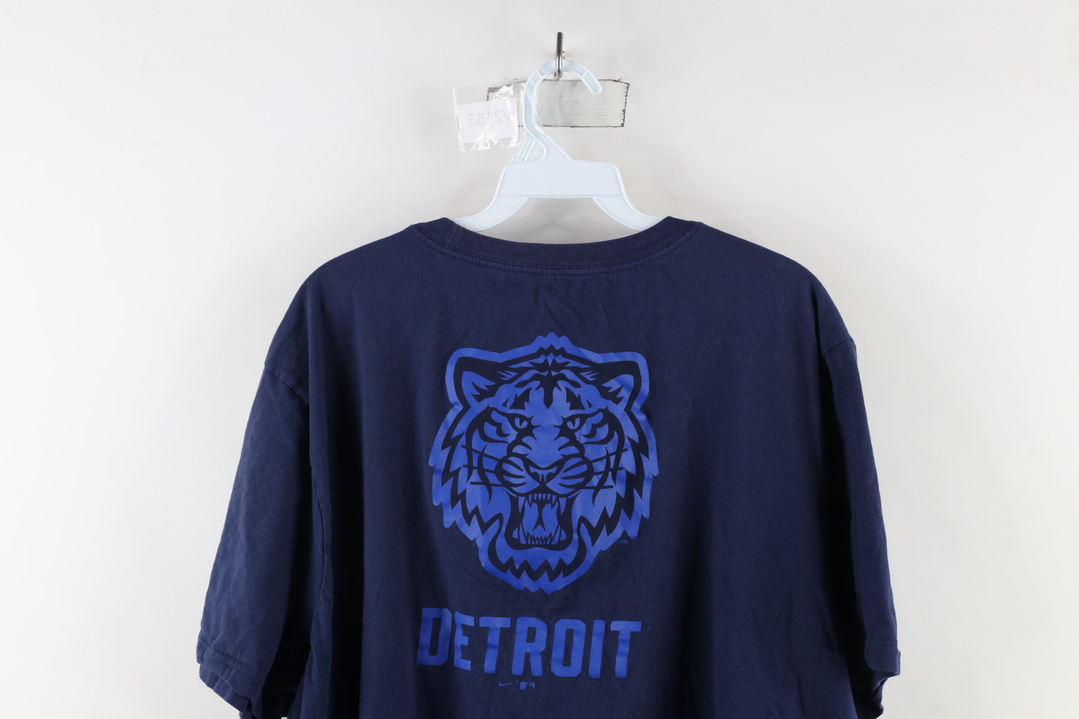 Nike × Vintage Nike Center Swoosh Motor City Detroit Tigers T-Shirt Blue Size US XXL / EU 58 / 5 - 12 Thumbnail