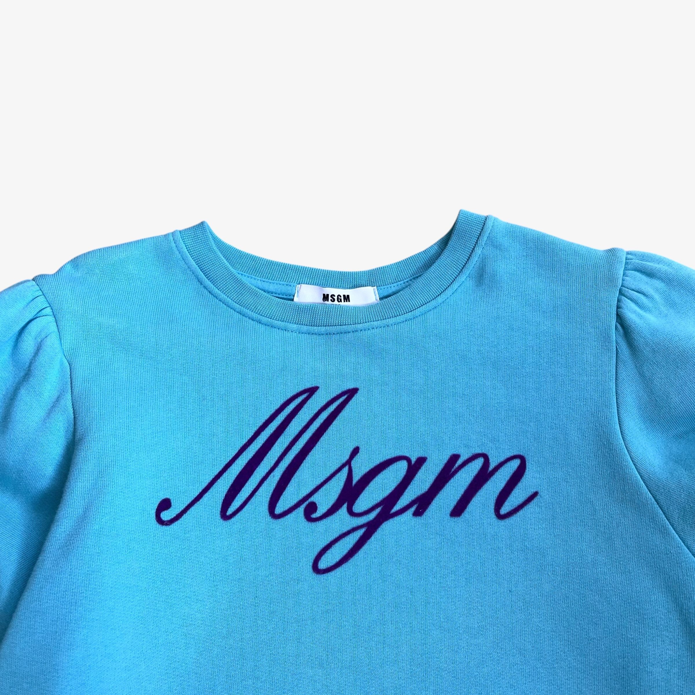 MSGM Women's MSGM Spell Out Blue Sweatshirt Size XS / US 0-2 / IT 36-38 - 2 Thumbnail