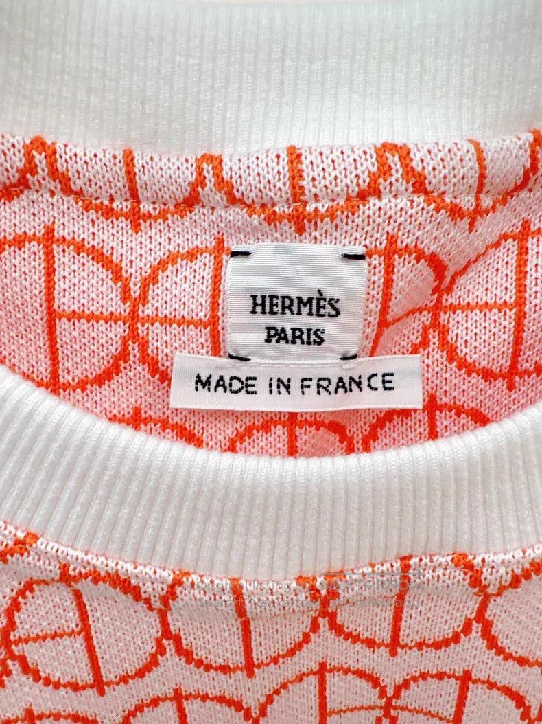 Hermes Red patterned knit short-sleeve