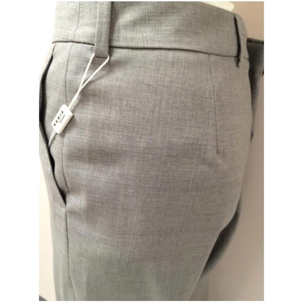 Designer Akris Punto Grey Flare Pants Size 32" / US 10 / IT 46 - 3 Thumbnail
