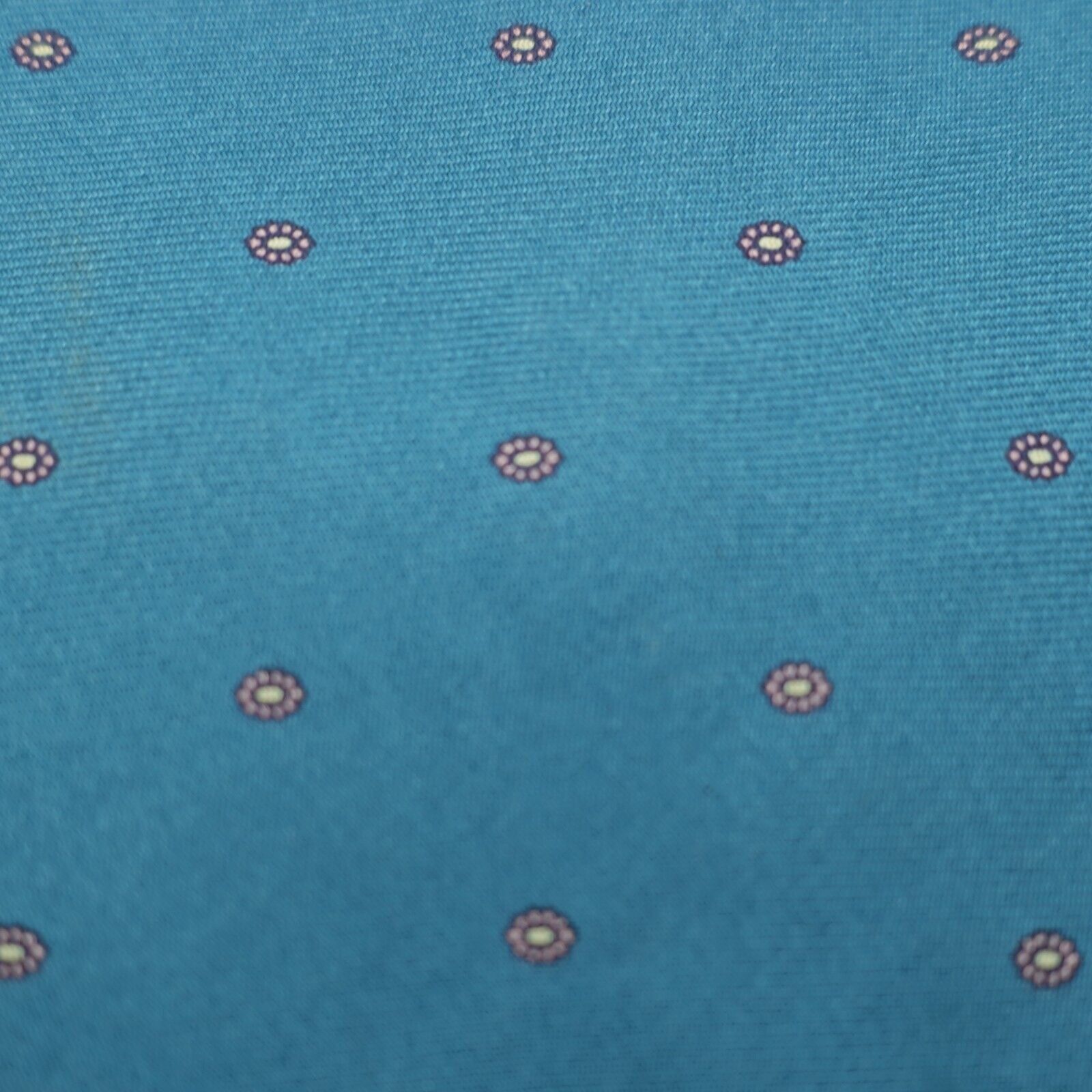 Lord & Taylor Lord & Taylor Teal Floral Geometric Print Short Silk Tie Size ONE SIZE - 2 Thumbnail