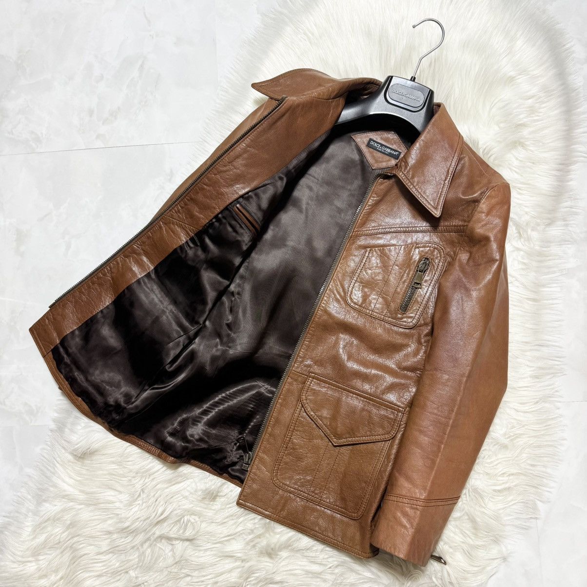 Dolce & Gabbana Authentic Dolce & Gabbana Runway Zip-Up Leather Jacket Size US S / EU 44-46 / 1 - 7 Thumbnail