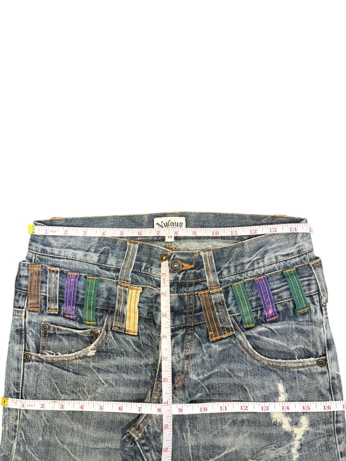 PPFM Vintage Japanese Brand Double Waist Distress Loose Jeans Size US 29 - 6 Thumbnail