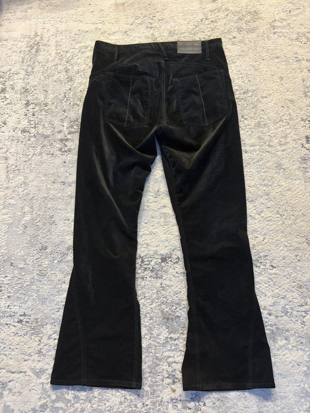 Le Grande Bleu (L.G.B.) LGB - Lazy Wolf Black Velvet Flare Jeans Size US 32 / EU 48 - 6 Thumbnail