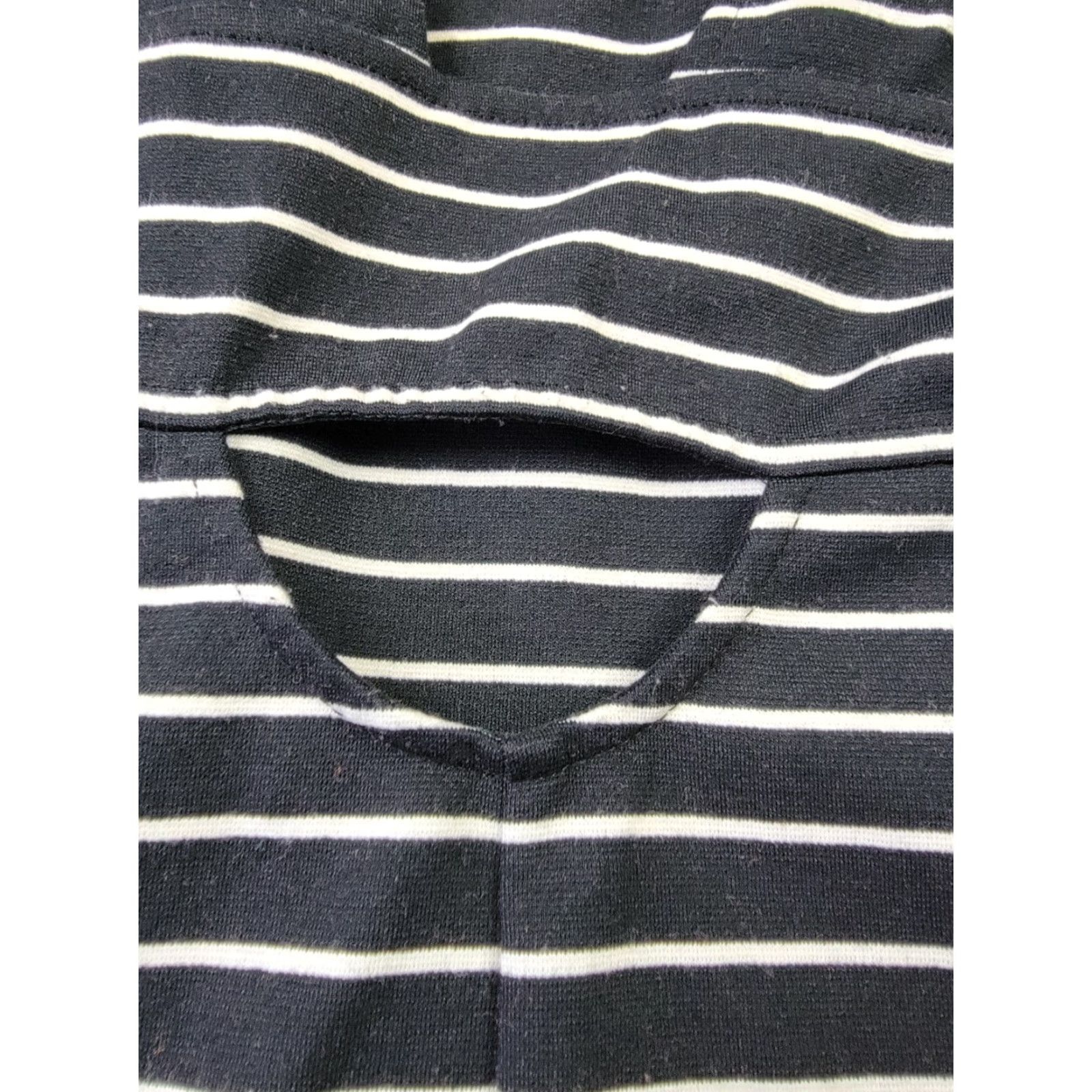 ExOfficio ExOfficio Dress Womens M Black White Stripe Keyhole Back Ponte Fit & Flare Sleeveless Knee Length Pockets Size M / US 6-8 / IT 42-44 - 6 Thumbnail