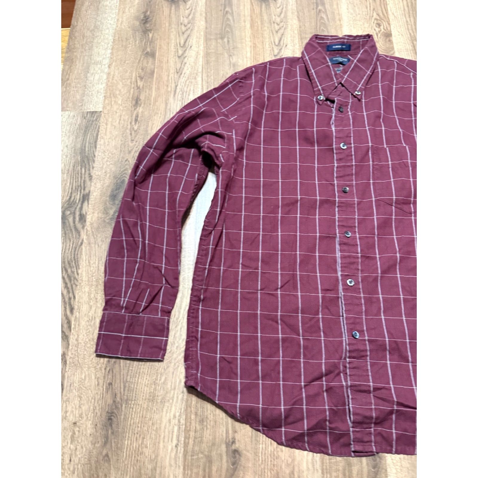 Dockers DOCKERS Shirt Men's Medium Red White Plaid Button Up Classic Fit No Wrinkles Size US M / EU 48-50 / 2 - 3 Thumbnail