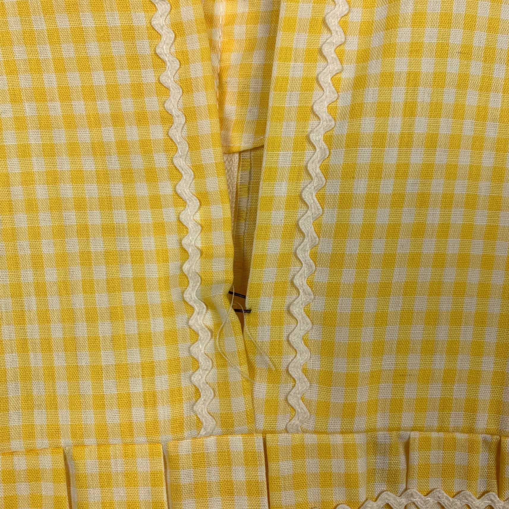 Vintage Vintage Smart Time Yellow White Gingham Plaid House Dress Chest 16.5" Adults Regular XS Yellow Womens 50s GoGo Mod House Dress Size XXL / US 16-18 / IT 52-54 - 5 Thumbnail