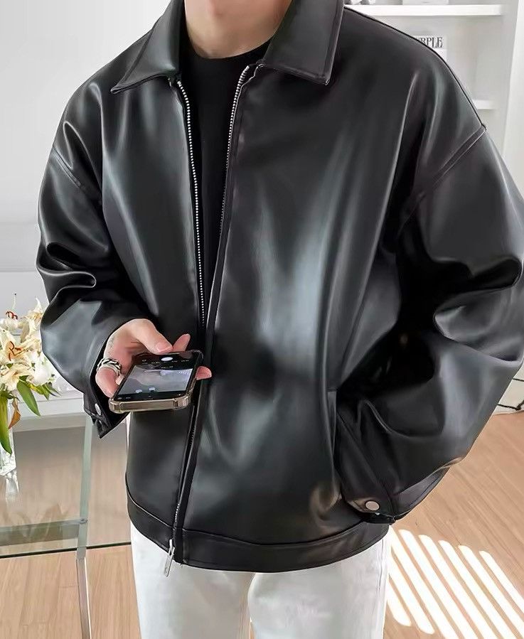 Japanese Brand Artificial leather Hip Hop Gothic Rock Bomber Jacket Coat Size US XXL / EU 58 / 5 - 13 Thumbnail
