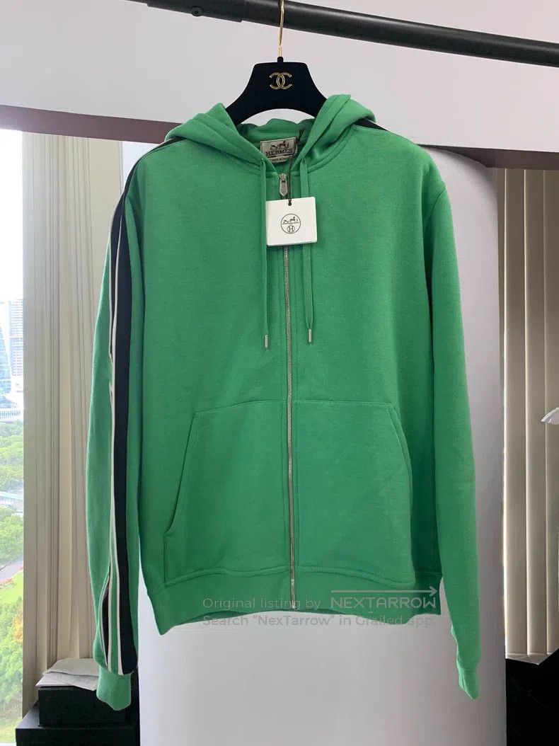 Hermes Hermes Green Hooded Zip-Up Sweatshirt Size US M / EU 48-50 / 2 - 1 Thumbnail