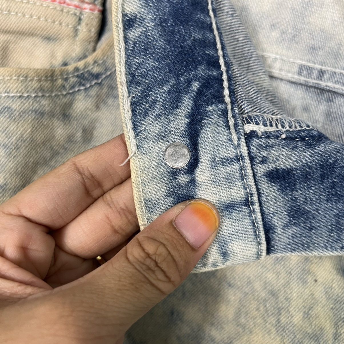 Japanese Brand Vintage Navy Jeans 1936 Acid Wash Denim Size US 34 / EU 50 - 12 Thumbnail