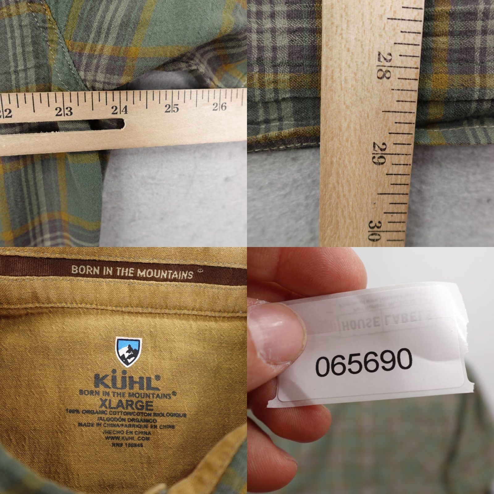 Vintage Kuhl Button-Up Shirt Men's XL Green Plaid Organic Cotton Hiking Outdoor Trail Size US XL / EU 56 / 4 - 8 Thumbnail