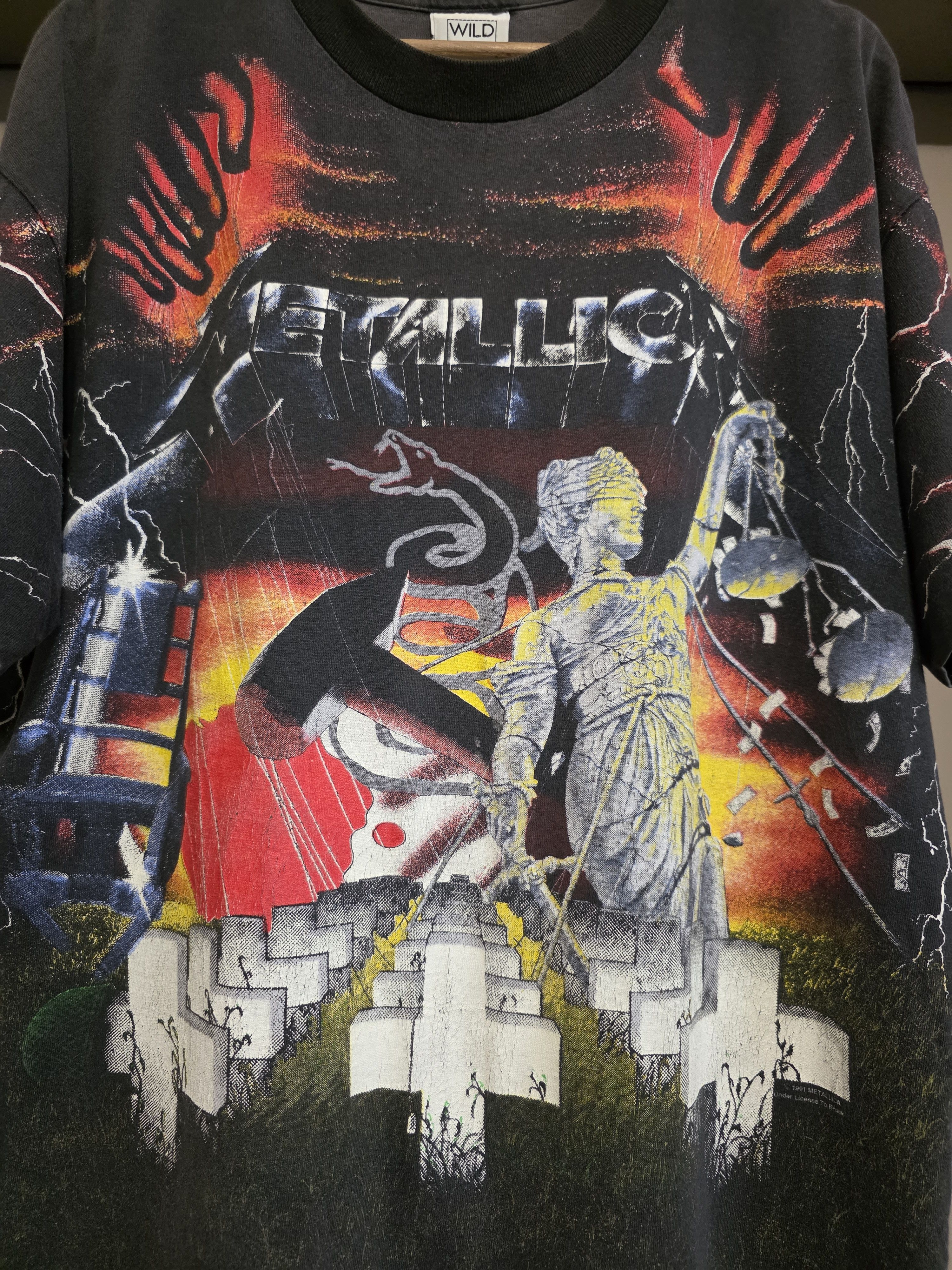 Metallica Rare Vintage 1991 Metallica All Over Print T-shirt Size XL Size US XL / EU 56 / 4 - 2 Thumbnail