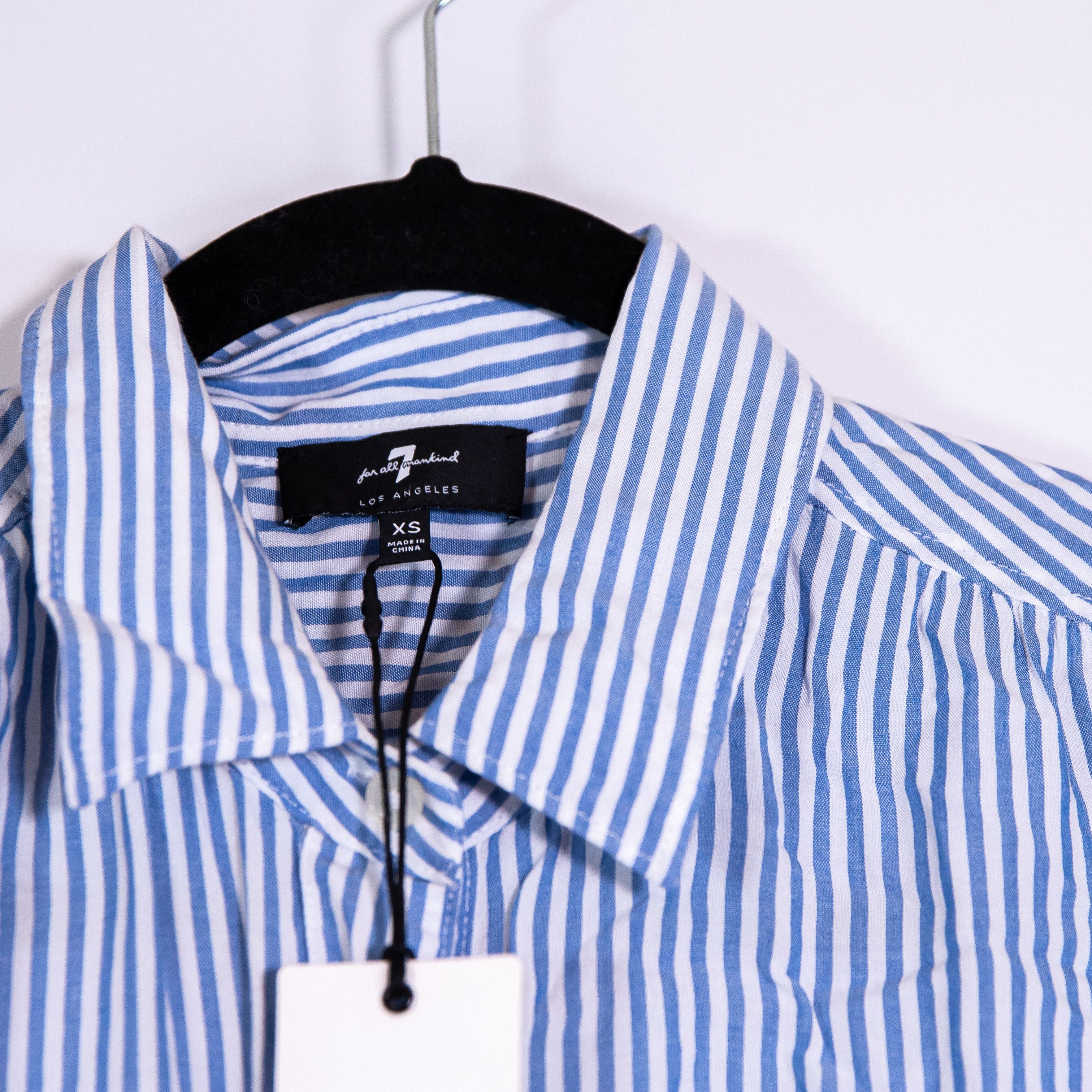 7 For All Mankind NEW 7 For All Mankind Blue White Stripe Size XS / US 0-2 / IT 36-38 - 2 Thumbnail