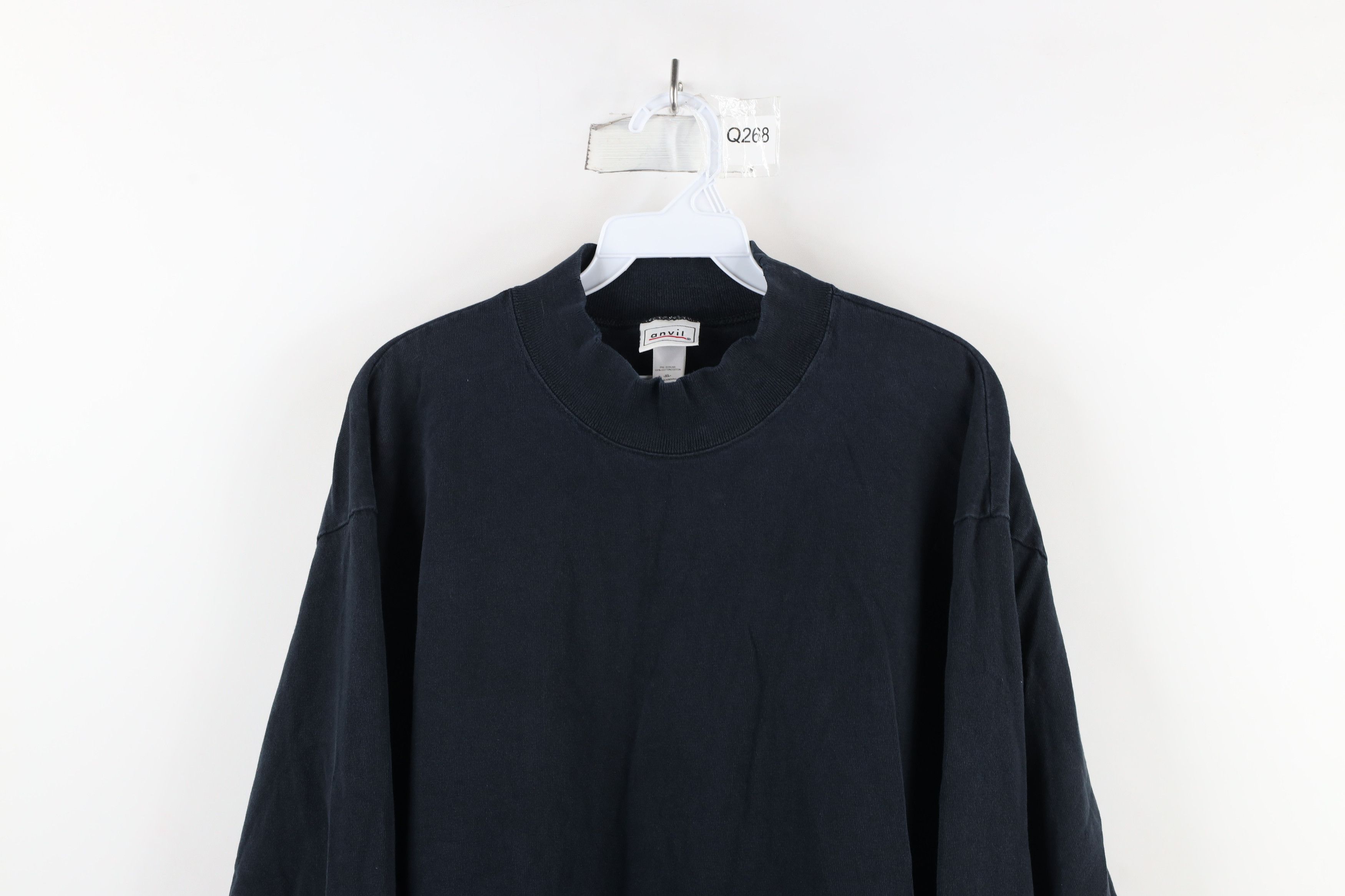 Vintage Vintage 90s Streetwear Faded Long Sleeve Mock Neck T-Shirt Size US XL / EU 56 / 4 - 2 Thumbnail
