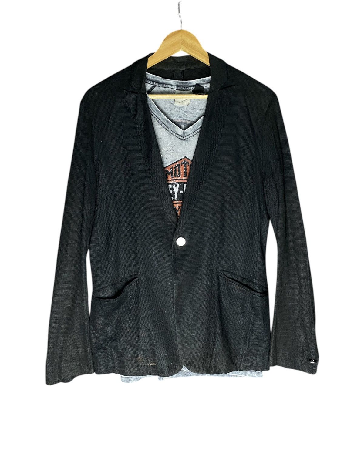 5351 POUR LES HOMMES × Vintage Vintage 5351 Pour Les Homme Cardigan One Button Size US M / EU 48-50 / 2 - 1 Thumbnail